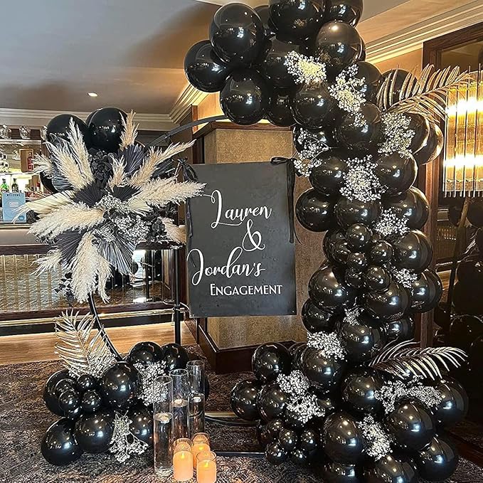 Labeol Halloween Balloons Black Balloons Different Sizes 151PCS 18/12/10/5 Inch Black Balloon Garland Arch Kit Quality Latex Balloons Decorations for Party Birthday Graduation Wedding