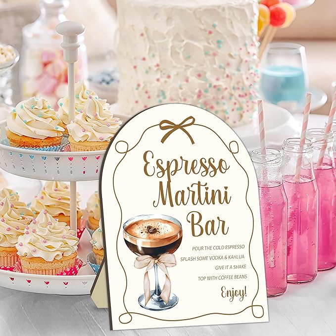 Espresso Bar Wooden Table Sign, Espresso Bar Sign for Baby Shower, Bride Shower, Baby Shower Table Signs, Coffee Station Welcome Board, Coffee Board for Wedding Party, Babies Party Decor 8x10 Inch