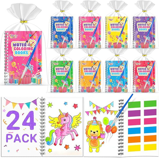 Coloring Books Party Favors for Kids - 24 Pack Mini Water Coloring Books Paint Sets for Kids Goodie Bags Stuffers Students Classroom Gifts Bulk, Return Gifts for Birthday Halloween Party Favors Bulk