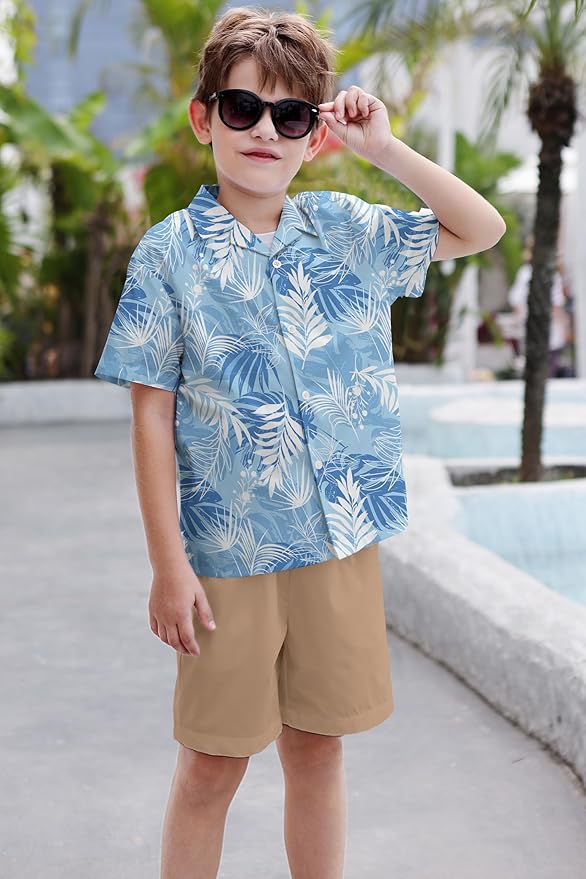 Cromoncent Matching Hawaiian Outfits for Family, Dad and Son Matching Luau Beach Tropical Shirts Mommy Daughter Tropical Sets