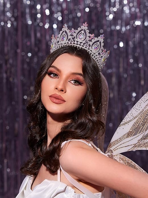 SWEETV Queen Crown for Women,Wedding Tiara for Bride,Princess Tiara,Quinceanera Pageant Crown Diadem