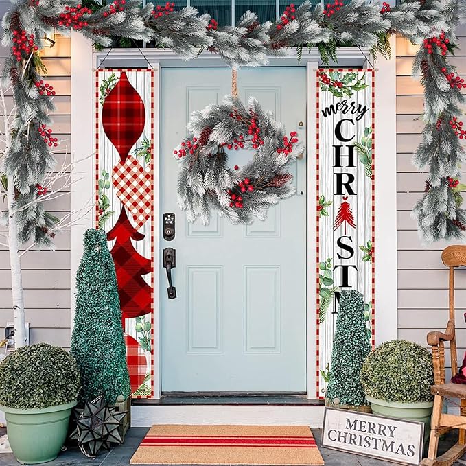 RECUTMS Evergreen Pine Needle Vine Red Berry Christmas Fireplace Decor Winter Berry Garland Pinecones for Crafts Christmas Picks Faux Garland Ideal for Living Room and Corridor Seasonal Decor(White)
