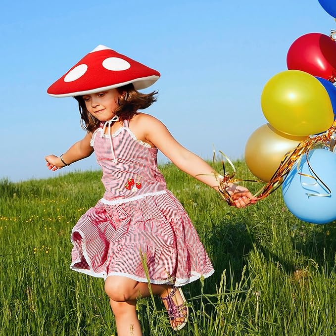 Mushroom Red Plush Hat for Festival Decor | Carnival Party | Halloween | Role Play | Stage Performance | Cosplay Show