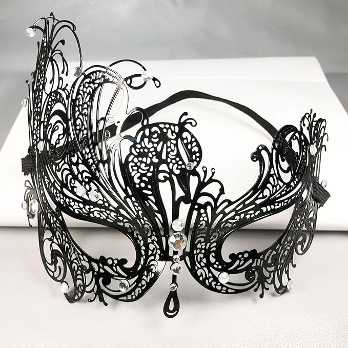 Masquerade Mask for Couple Mardi Gras Venetian Party Mask Set Halloween Costume Accessory
