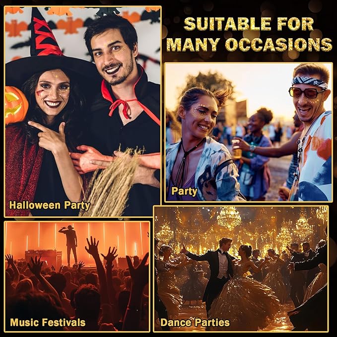 20PCS Glitter Freckles Face Tattoo Gold Freckles Temporary Face Tattoos, Sparkle Freckles Face Glitter Makeup Patches for Halloween Christmas-Gold