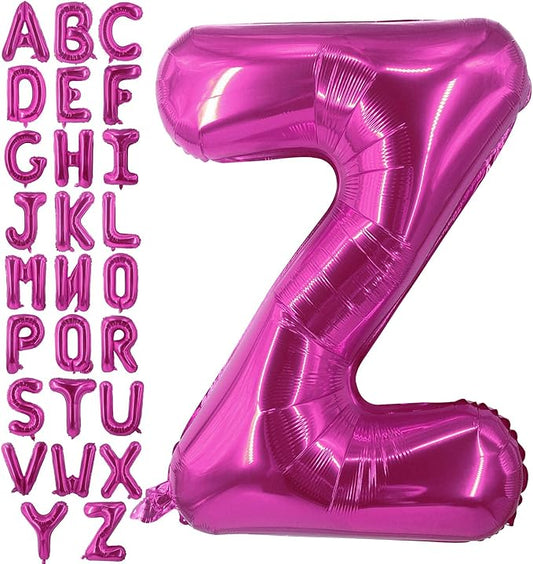 Lovoir 40 Inch Large Hot Pink Letter Z Balloons Big Size Jumbo Mylar Foil Helium Balloon for Birthday Party Celebration Decorations Alphabet Hot Pink Z