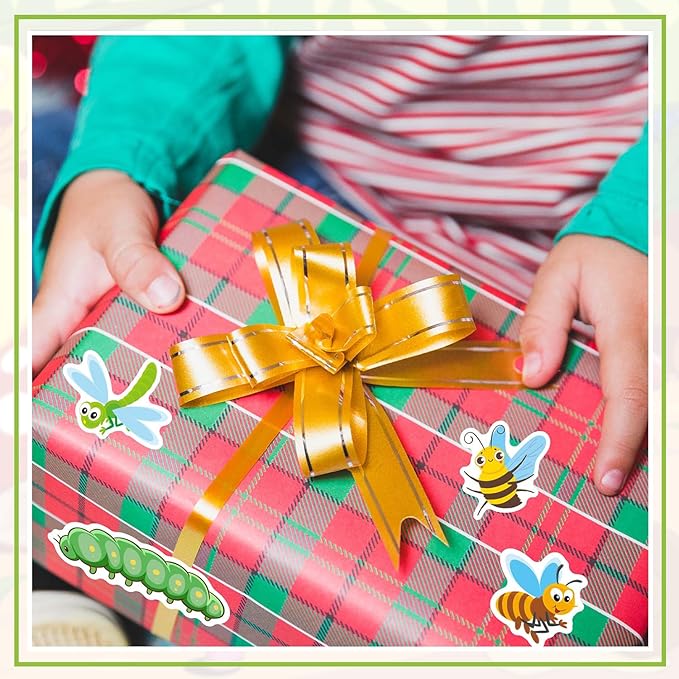 24 Sheets Cute Bug Insect Stickers for Kids, 462 Counts Lovely Insect Stickers Bulk Sheets for Reward Scrapbooking Water Bottles Gifts Bags Cards Envelopes Decor