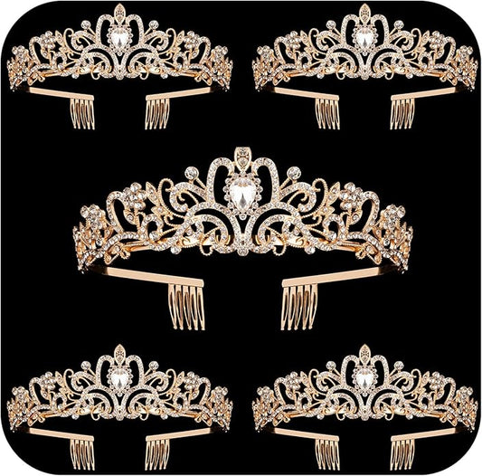 Crystal Tiara Crowns For Women Girls Princess Elegant Crown with Combs Women's Headbands Bridal Wedding Prom Birthday Party