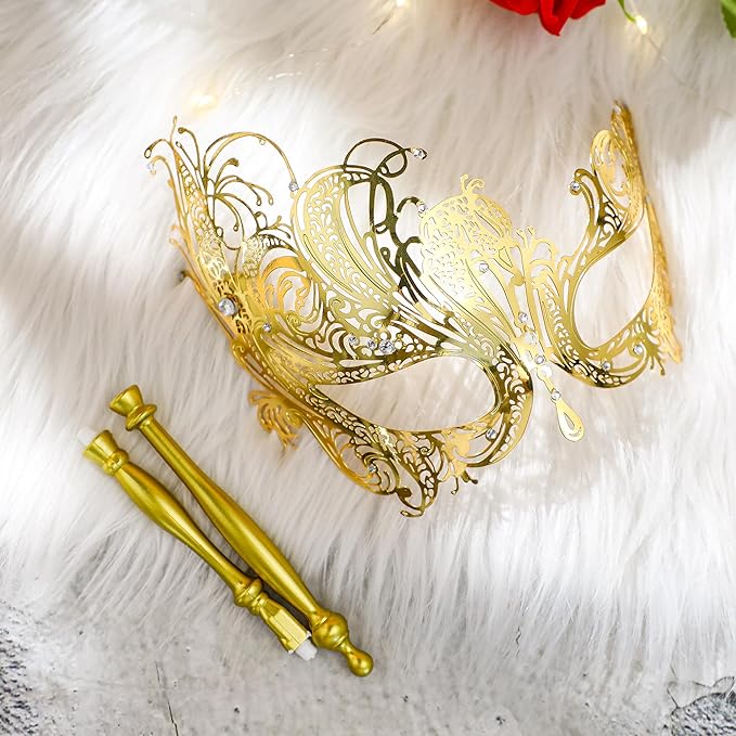 YU FENG Venetian Masquerade Mask for Women Couples Besties-Prom,Balls,Mardi Gras,Halloween and Parties Costume Mask