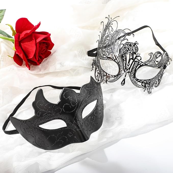 YU FENG Venetian Masquerade Mask for Women Couples Besties-Prom,Balls,Mardi Gras,Halloween and Parties Costume Mask