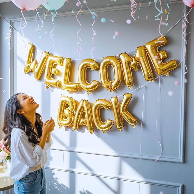 [52pcs] Gold Letter Balloons - 2 Full A-Z Sets For Gold Letter Balloon Banner | Alphabet Ballons | 16 inch Foil Ballon | Customized Name Balloon Letters for a Birthday, Graduation, Wedding Baby Shower