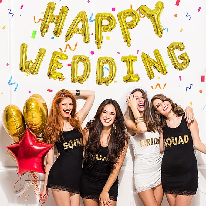76pcs Happy Birthday Balloon Banner, Gold Balloons Letters, Personalized 16" Mylar Foil Birthday Decorations includes 2 Sets A- Z, 1 set Number 0-9 and "HAPPY BIRTHDAY" letters (with Balloon Pump)