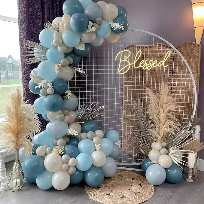 PartyWoo Dusty Blue Balloons 50pcs 12 Inch Slate Blue Boho Neutral Latex Helium Balloons for Baby Shower Gender Reveal Wedding Anniversary Graduation Cat Tornado Birthday Party Decorations Blue-F55