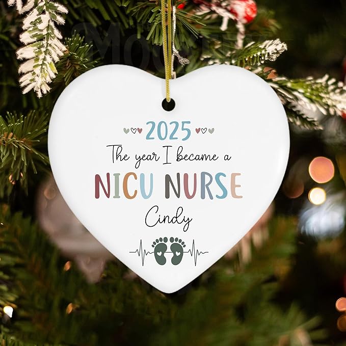 Personalized The Year I Became NICU Nurse Christmas Ornaments 2025, Neonatal Intensive Care Unit, First Christmas Keepsake for Nurse, Gifts for Rn Her Women, Nursing Grad, Nicu Grad Gifts