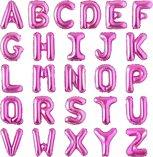 Letter Balloons Foil Mylar Wedding Birthday Bridal Shower Anniversary Celebration Graduation Party Decoration Alphabet (Hot pink)