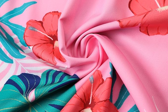 Cromoncent Matching Hawaiian Outfits for Family, Dad and Son Matching Luau Beach Tropical Shirts Mommy Daughter Tropical Sets