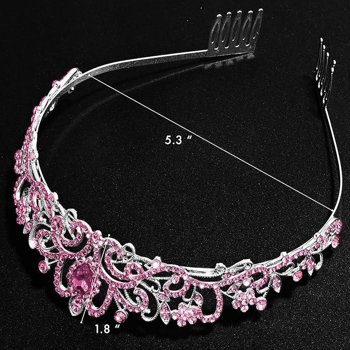 TAROSE Crowns for Women and Girls, Queen Crystal Gold Silver Tiaras with White Rhinestone and Combs, Goddess Crown for Wedding Bride Birthday Princess Bridal Shower Hair Accessories for Women