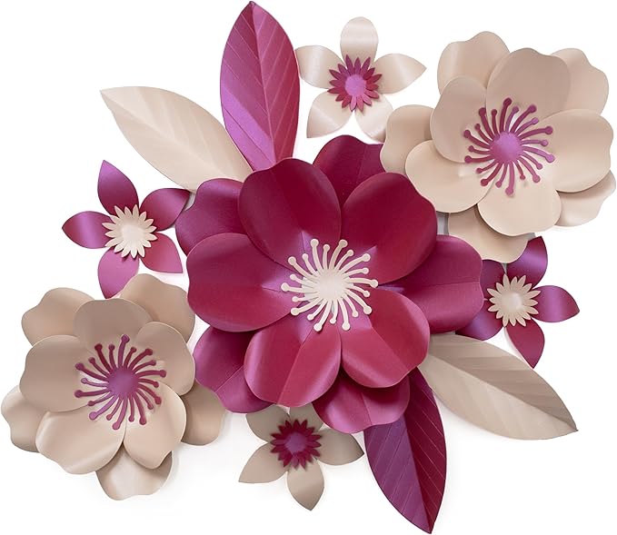Giant Paper Flowers Kit - DIY Flower Craft Set for Backdrop, Party & Nursery Decor - Ready-to-Assemble Precut Flowers with Leaves & Instructions - Reusable Large Flower for Decoration & More
