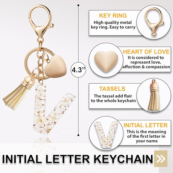 Initial Letter Keychain, Butterfly Keychain Cute Resin, Initial Keychain Backpack Charms, Key chain for Women, Girls