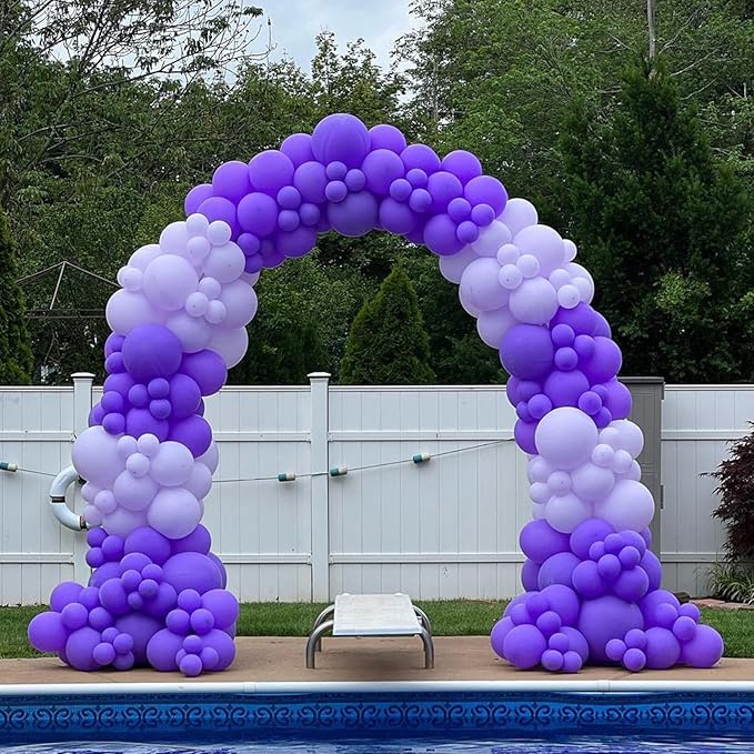Purple Balloons, 113Pcs Different Sizes Lavender Balloon Garland Arch Kit, 5 10 12 18inch Lilac Latex Helium Balloons Dark Purple Butterfly Party Balloons for Birthday Wedding Halloween Decorations