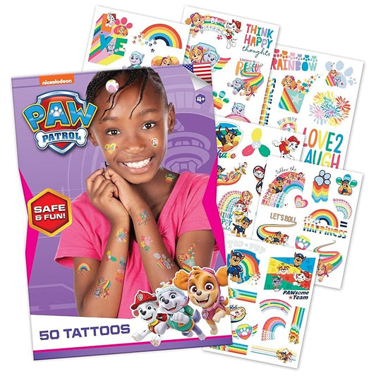 Savvi - 200 Paw Patrol Temporary Tattoos for Kids Skin-Safe Ink, Great for Birthday Parties and Game Nights, Boys and Girls Ages 4-12+, Made in the USA