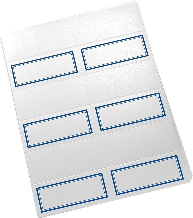 Double Line Border Printable Place Cards, Royal Blue (Choose Color), Set of 60 (10 Sheets), Laser & Inkjet Printers - Wedding, Party, Dinner, and Special Events - Made in the USA