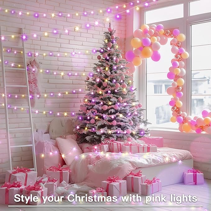 suddus Pastel Christmas Lights, 100 LED Colorful Globe Twinkle Lights Plug in, String Lights with Remote and Timer for Kids’Room, Party, Bedroom, Outdoor, Tree, Decor
