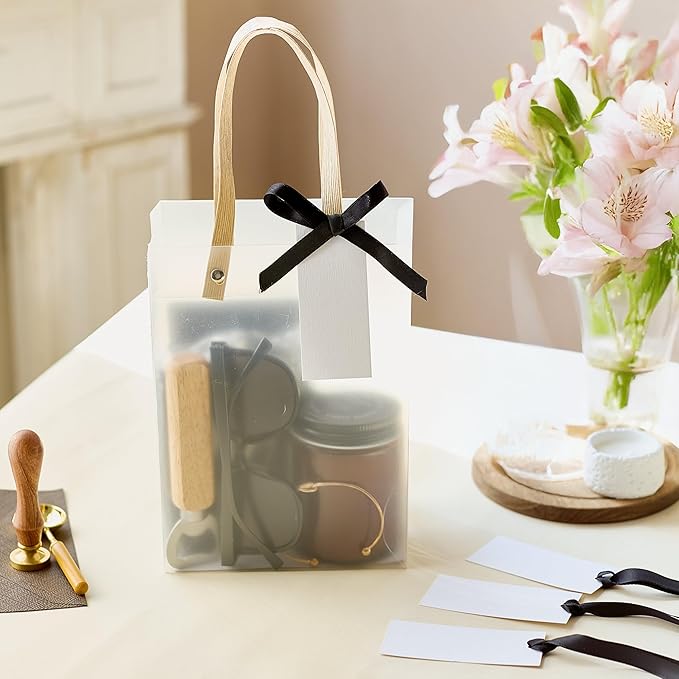 60pcs Place Cards for Table Setting.Name Table Cards. Wedding Place Cards with Dark Brown Ribbons. Can be Used for Wedding Banquet Table Decoration and Present Tags for Parties (Brown)