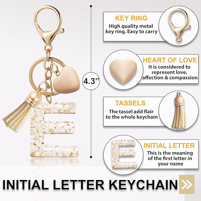 Initial Letter Keychain, Butterfly Keychain Cute Resin, Initial Keychain Backpack Charms, Key chain for Women, Girls