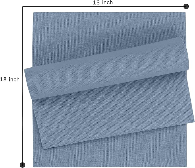 Ruvanti Linen Napkins Set of 12, 18x18 Cloth Napkins, Cotton Linen Blend Napkins Cloth Washable, Soft, Reusable Dinner Napkins for Wedding, Parties, Christmas, Thanksgiving, Everyday Use - Grey