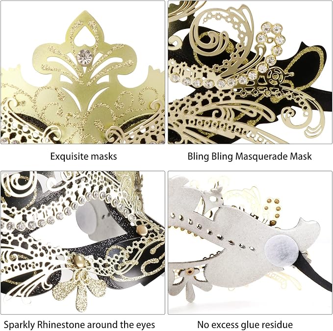 Coddsmz Couple Masquerade Mask Set - Venetian & Mardi Gras Mask for Women & Men