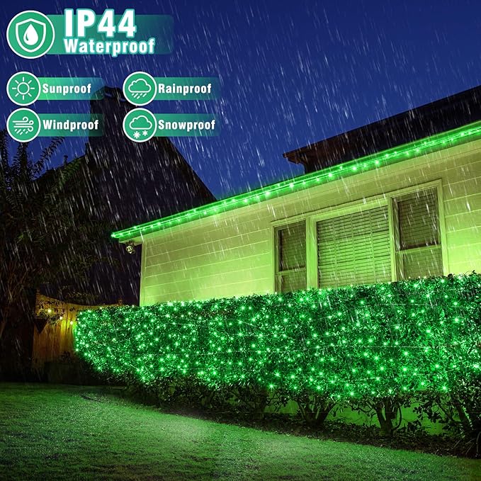 100FT 300 LED Christmas Lights Outdoor, Plug in Christmas String Lights Indoor, Waterproof & 8 Modes & Timer Function, Connectable Fairy Twinkle Light for Bedroom Xmas House Party Decor, Green