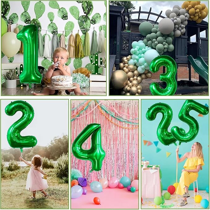 Green Number Balloons, 40 Inch Dark Green Balloon 9.9 Helium Balloon 9th Birthday for 9 Years Birthday Party Wedding Anniversary Decoration Children Girls Boys