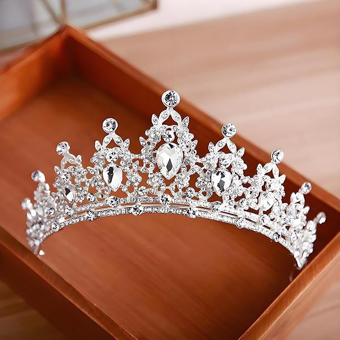 Crown Tiara for Women Queen Crown Rhinestone Wedding Crowns Birthday Tiara Women's Hair Accessories Costume Party Halloween Decor Prom Gifts