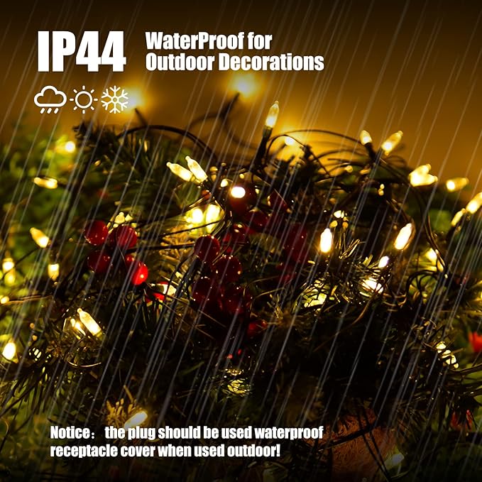 120Led Christmas Net Lights Outdoor 5ft x 6ft Connectable, 8 Modes Waterproof Black Wire 29V Plug in Mesh Net Christmas Lights for Garden, Yard, Bushes, Trunk, Xmas Tree Decor (Warm White)