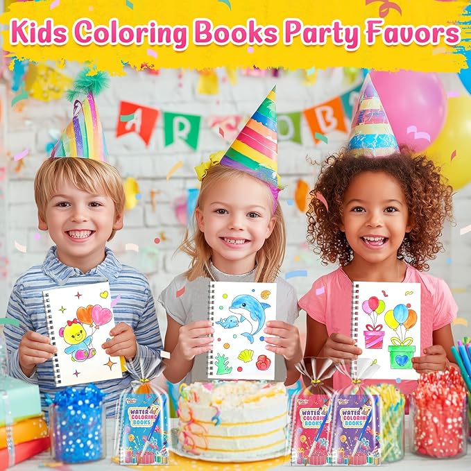 Coloring Books Party Favors for Kids - 24 Pack Mini Water Coloring Books Paint Sets for Kids Goodie Bags Stuffers Students Classroom Gifts Bulk, Return Gifts for Birthday Halloween Party Favors Bulk