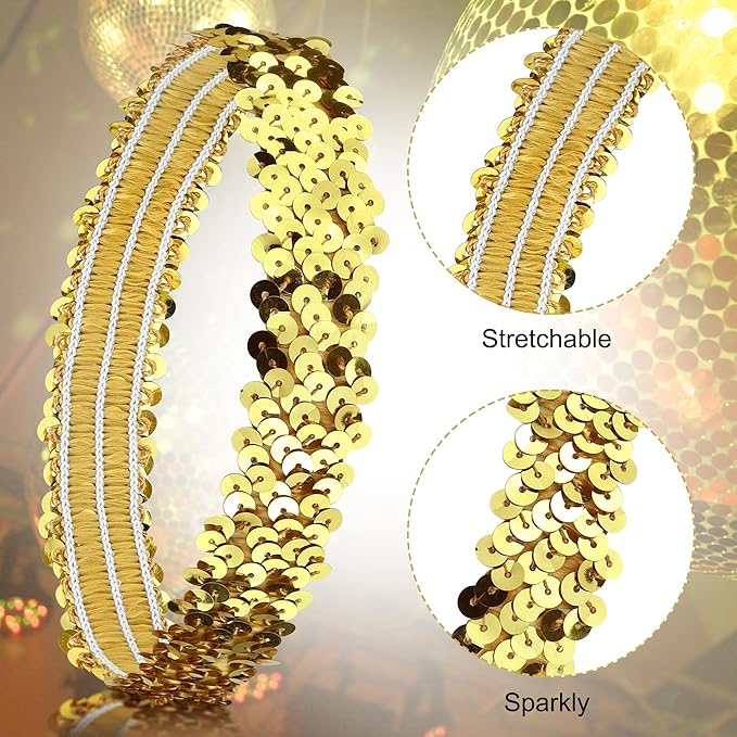 6 Pcs 70s Disco Accessories for Women Costume Jewelry Set Disco Earrings Ring Sequin Scarf Sunglasses Bracelet Headband