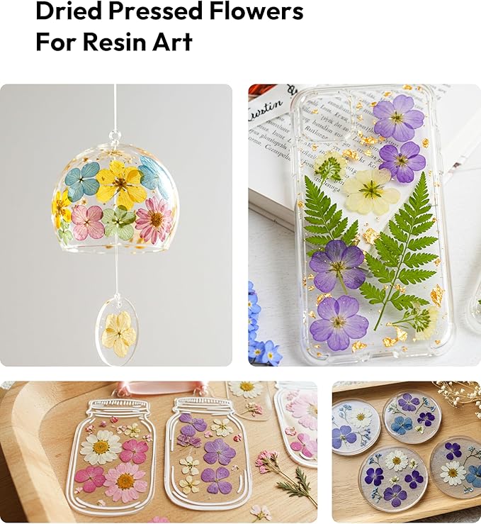 Dried Flowers, Resiners Pressed Flowers for Craft Real Natural Dried Flowers Kit for Scrapbook Supplies DIY Making Crafts Jewelry Resin Soap Candle Card Making (Violet 100pcs)