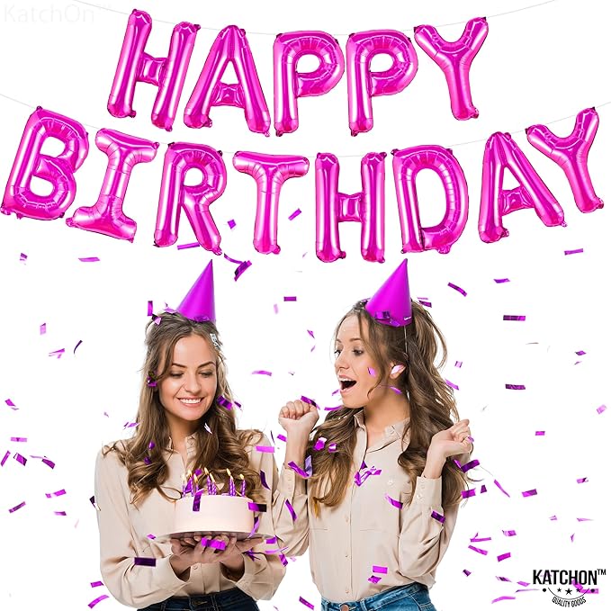 KatchOn, Hot Pink Huge 16" Birthday Balloon, Self Sealing, Reusable, for Girls Party Decorations
