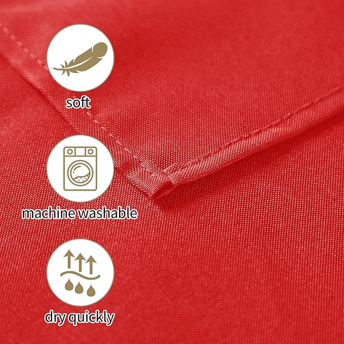 25pcs Polyester Cloth Napkins - 20 x 20 inch Red Washable Dinner Napkins with Hemmed Edges for Restaurant/Wedding/Hotel(25,Red)