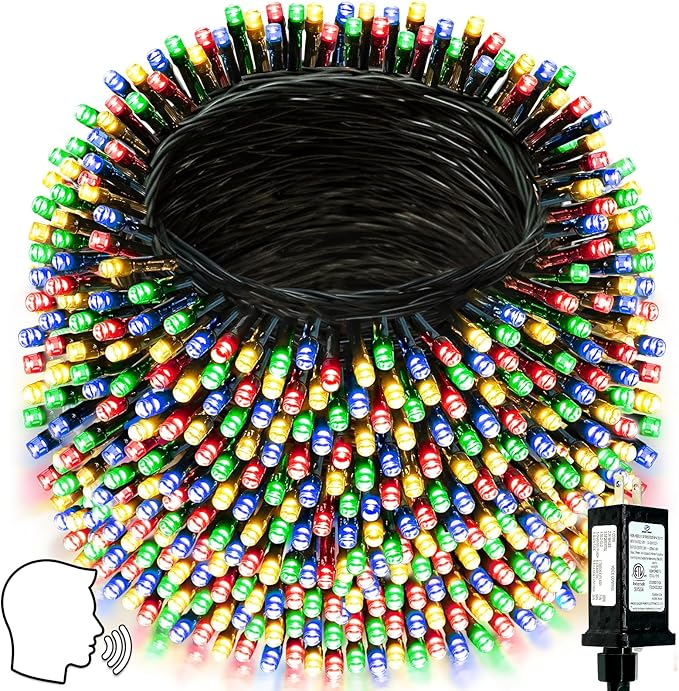 Voice Controlled Smart Christmas Lights Outdoor, 273.8ft 800 LED Twinkle String Light with 7 Voice Commands, 12 Modes & Timer, Dimmable Waterproof Christmas Tree Lights for Party Garden (Multicolor)