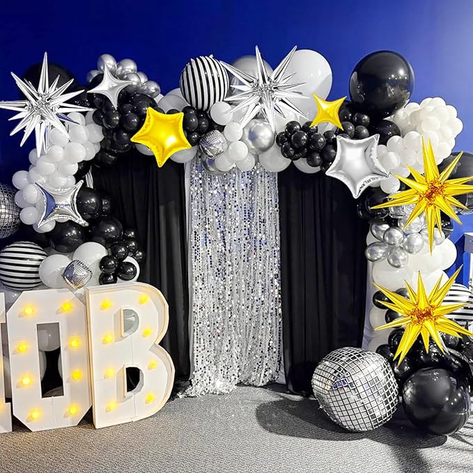 22 Pcs Star Balloons,22/18/10 Inch Star Foil Mylar Balloon,Spike Balloon and Four Pointed Balloons for Party Supplies Christmas Birthday Wedding Photo Booth (Gold Silver)