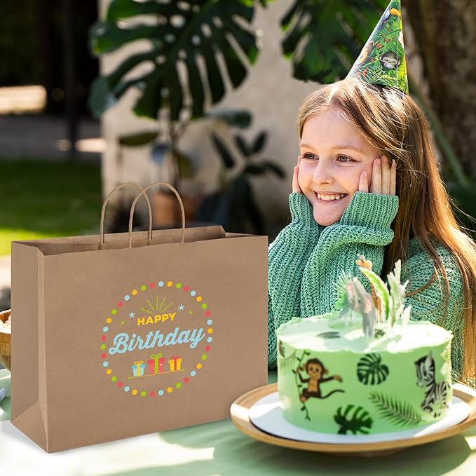 MESHA Gift Paper Bags 6000 PACK 16x6x12 Brown Large Shopping Kraft Bags Bulk with Handles Reusable for Business,Grocery,Birthday,Wedding,Kids Party,Favors