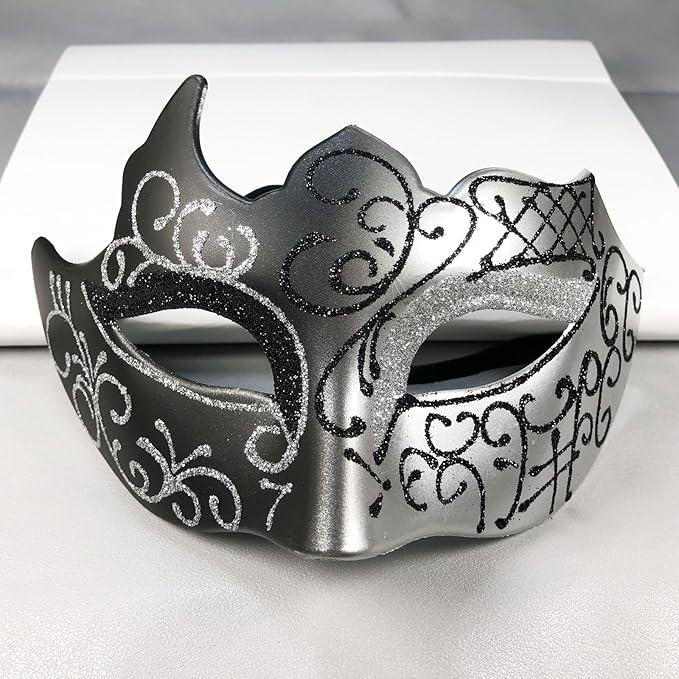 Masquerade Mask for Couple Mardi Gras Venetian Party Mask Set Halloween Costume Accessory