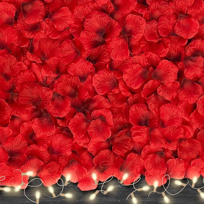 4500 Pack Dark Red Rose Petals,Artificial Roses Flower Petals for Romantic Night,Valentine's Day and Weddings