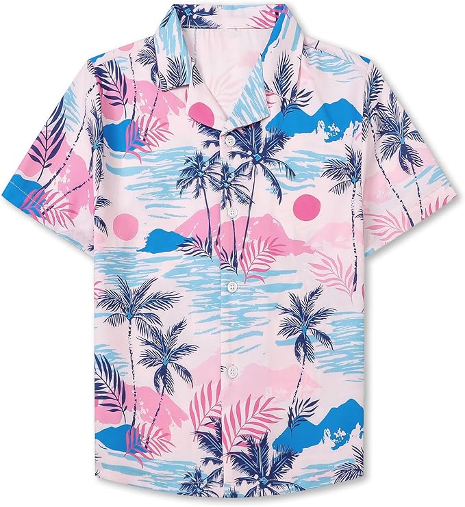 Cromoncent Matching Hawaiian Outfits for Family, Dad and Son Matching Luau Beach Tropical Shirts Mommy Daughter Tropical Sets