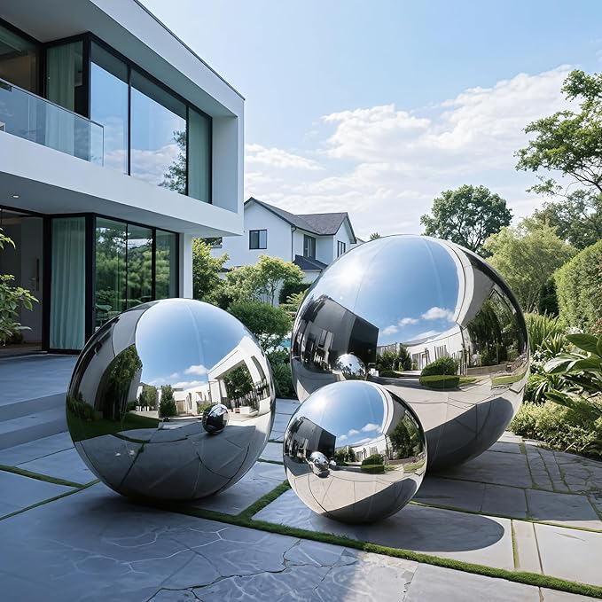 3PCS Inflatable Mirror Ball Set,Reusable Mirror Ball Large Event Decoration PVC Disco Ball with Electric Pump for Party, Concerts, Stage, Wedding Decorations(Silver, 3pcs:19.7In+31.5In+47.2In+Pump)