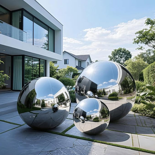 3PCS Inflatable Mirror Ball Set,Reusable Mirror Ball Large Event Decoration PVC Disco Ball with Electric Pump for Party, Concerts, Stage, Wedding Decorations(Silver, 3pcs:19.7In+31.5In+47.2In+Pump)