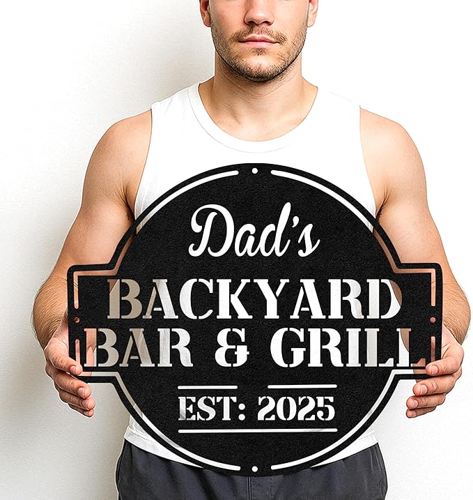 Custom BBQ Metal Sign Personalized Grill Name Wall Art for Outdoor Kitchen Patio Backyard Decor Fathers Gift for Dad Grandpa Husband Barbecue Smoker Area Sign, Grilling Lover Gifts 61