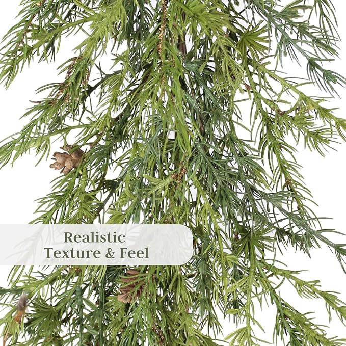 CG Hunter Holiday Collection Faux Garland, Premium Artificial Indoor and Outdoor Large 9-ft Pinecone Christmas Garland, Christmas Decorations and Holiday Greenery